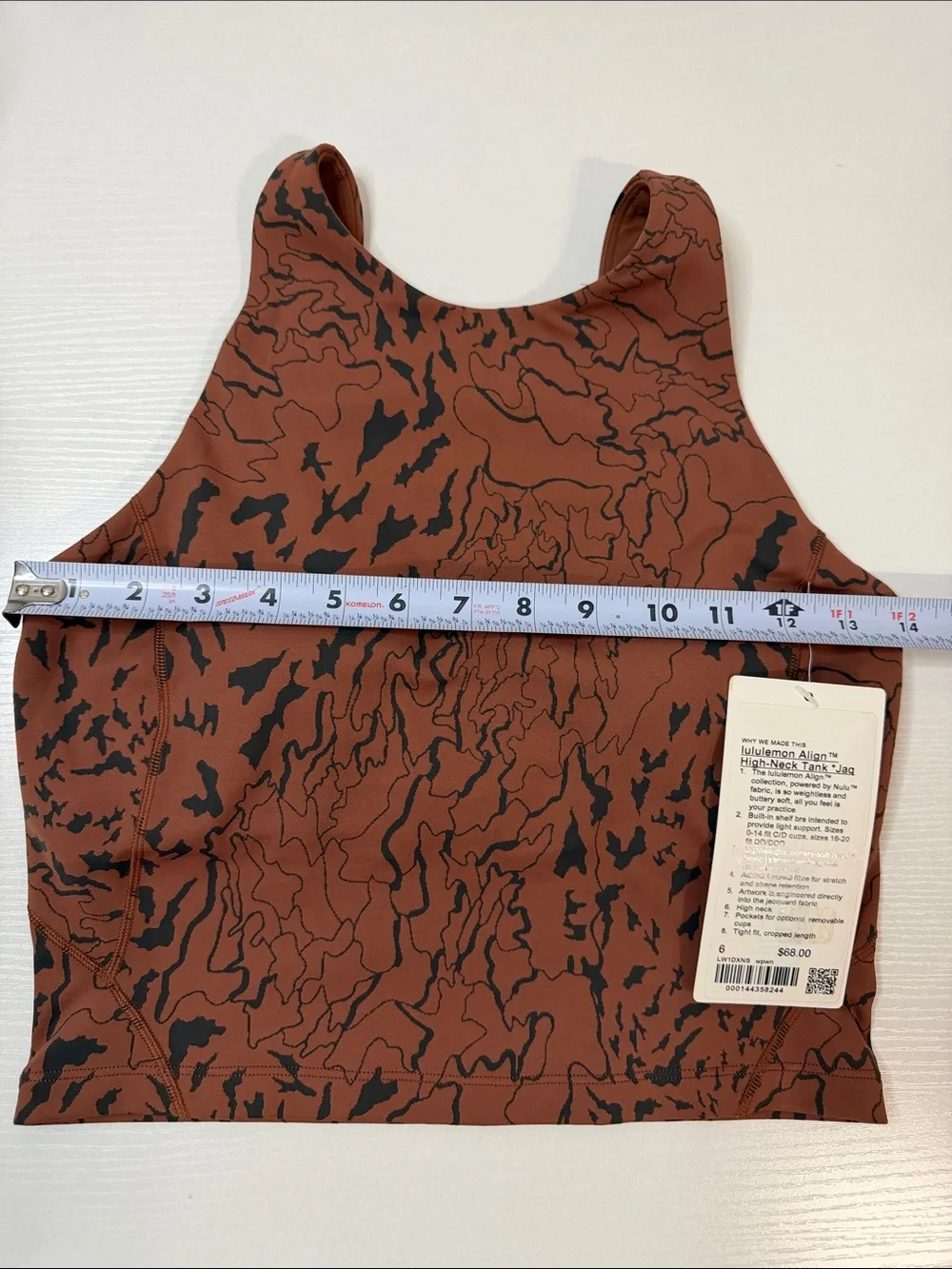 New Lululemon Align High-Neck Tank Top Camo Contour Jacquard Copper Graphite